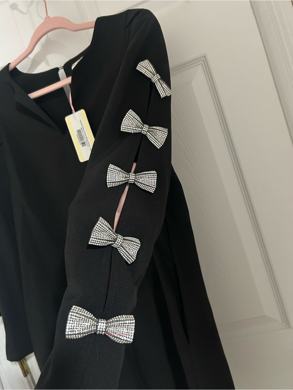 entro Black Long-Sleeve Dress with Sleeve Bows - Picture 6 of 6